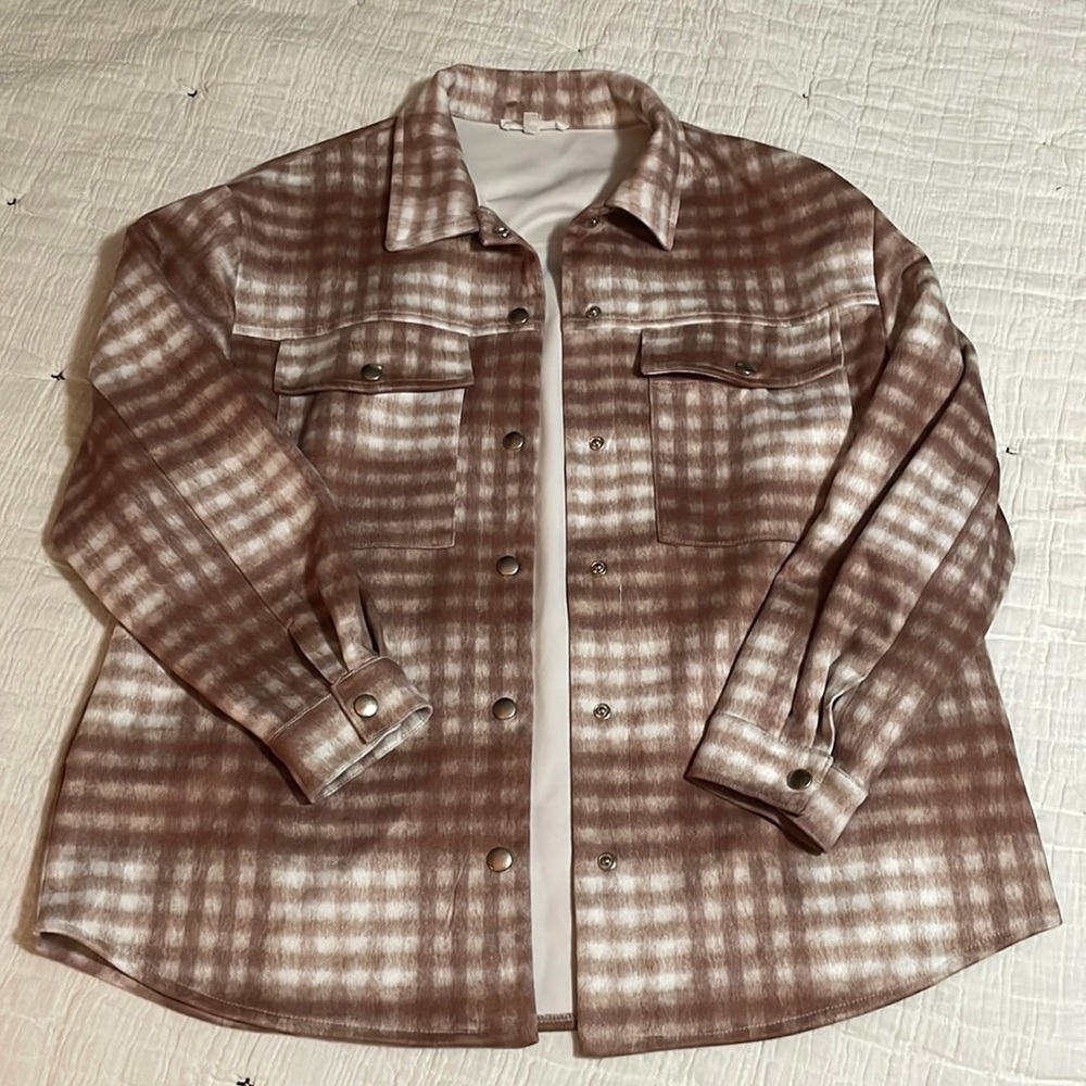 Brown plaid shacket
